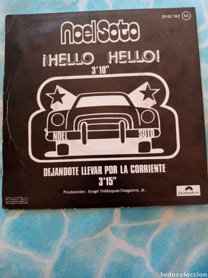 Discos de vinilo: Noel Soto .hello hello ..disco vinilo single - Foto 2