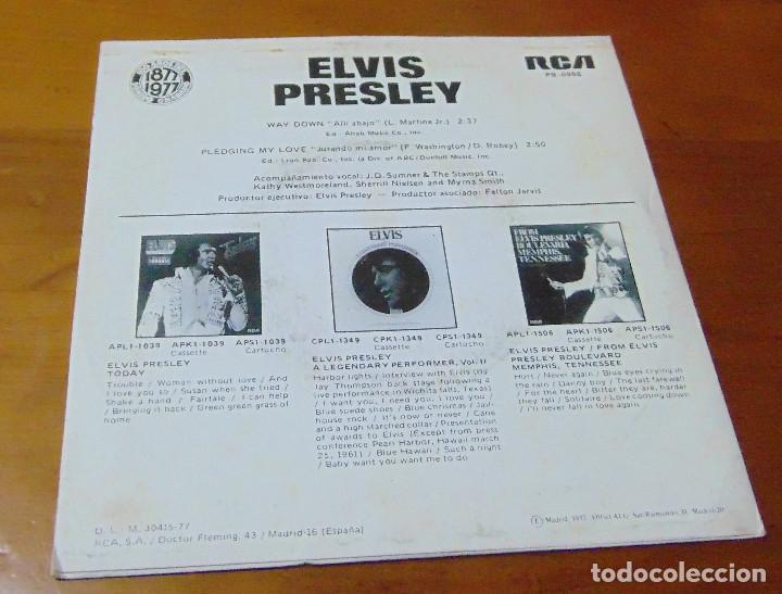 Discos de vinilo: ELVIS PRESLEY - WAY DOWN - SINGLE RCA 1977 - Foto 2
