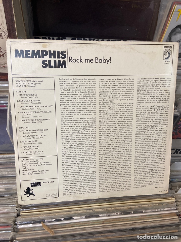 Discos de vinilo: Memphis Slim Rock Me Baby - Foto 2
