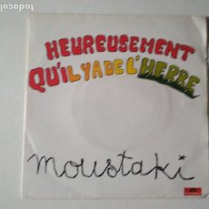 Discos de vinilo: GEORGES MOUSTAKI, MARTA CONTRERAS ‎– HEUREUSEMENT QU'IL Y A DE L'HERBE 1980. Lote 359893630