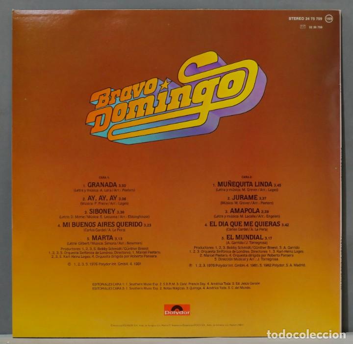 Discos de vinilo: LP. Placido Domingo &ndash; Bravo Domingo - Foto 2