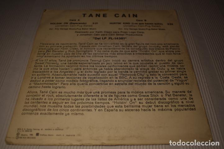 Discos de vinilo: SINGLE TANE CAIN HOLDIN ON 1982 - Foto 3