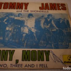 Discos de vinilo: SINGLE TOMMY JAMES AND SHONDELLS MONY MONY 1968. Lote 359949085