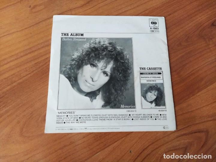 Discos de vinilo: BARBRA STREISAND - memory / evergreen - SINGLE 1982 - CBS - Foto 2