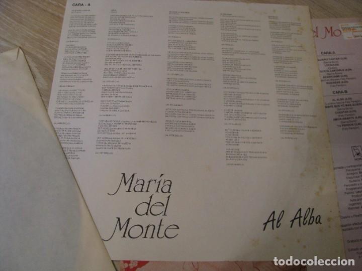 Discos de vinilo: DISCO DE VINILO. MARIA DEL MONTE. AL ALBA. - Foto 4