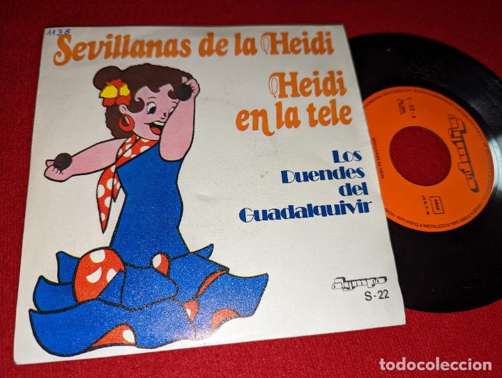 Discos de vinilo: LOS DUENDES DEL GUADALQUIVIR Sevillanas de la Heidi/Heidi en la tele 7'' SINGLE 1976 Olympo