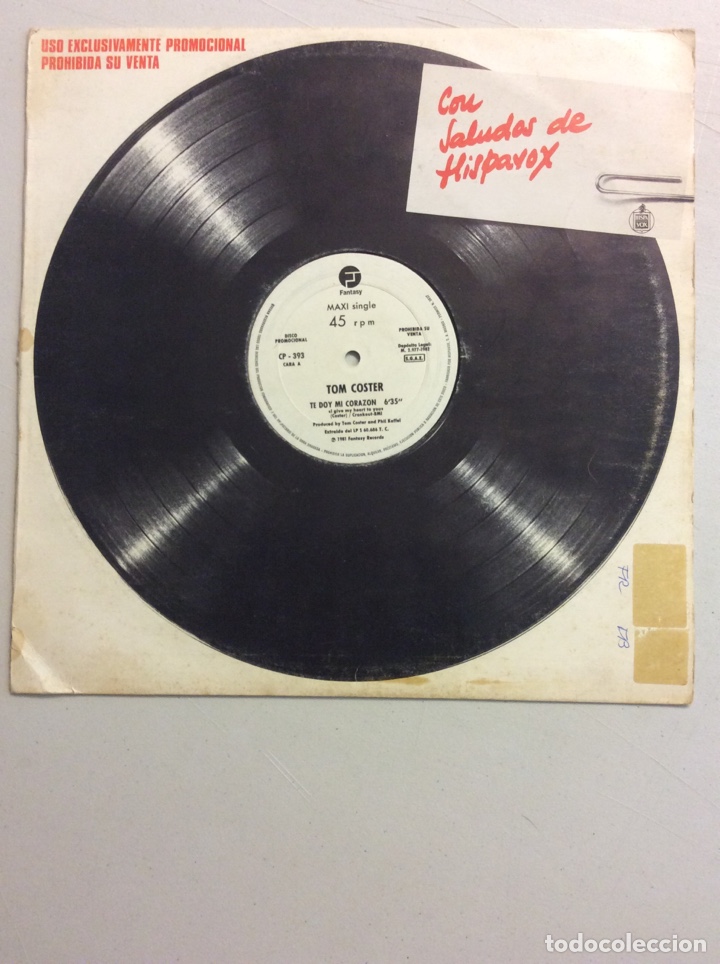 Discos de vinilo: Tom Coster. Te doy mi coraz&oacute;n. You said... - Foto 1