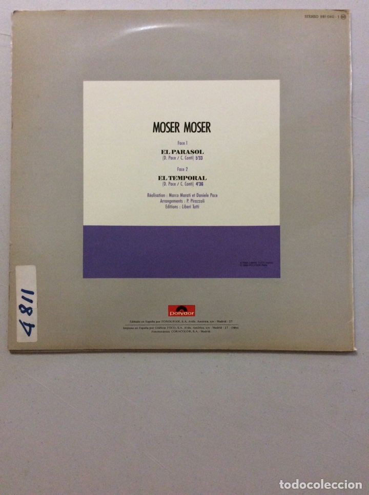 Discos de vinilo: El Parasol. Moser moser. - Foto 2
