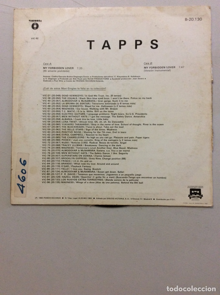 Discos de vinilo: Tapps. My forbidden lover. - Foto 2