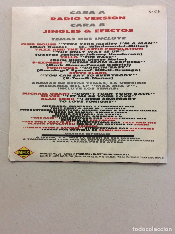 Discos de vinilo: Max Mix 7. Radio versi&oacute;n. - Foto 2