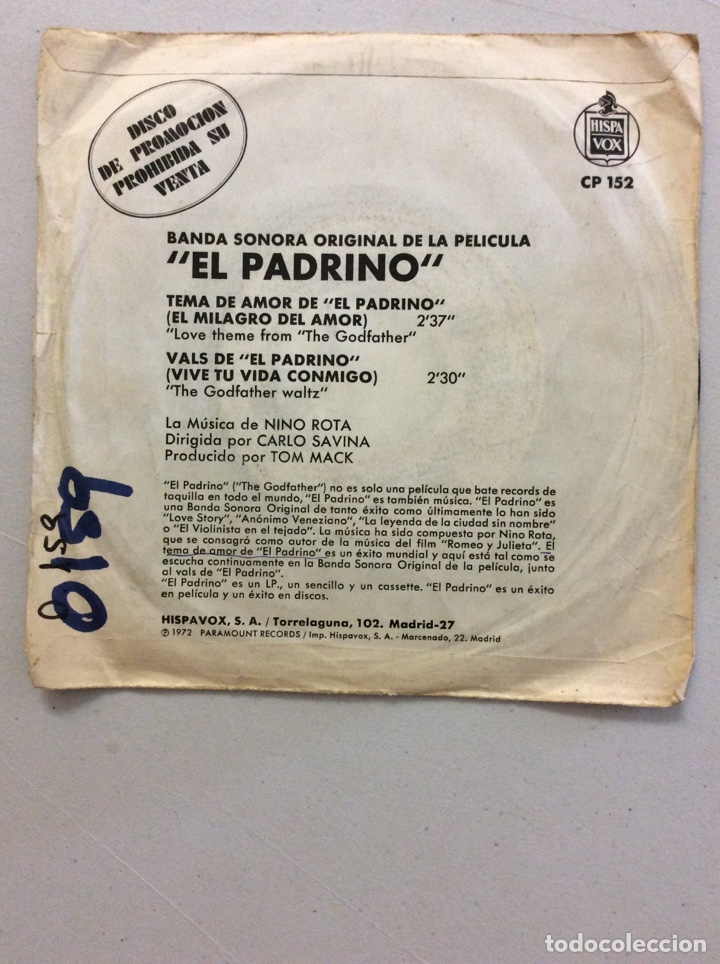 Discos de vinilo: BSO El Padrino. - Foto 2