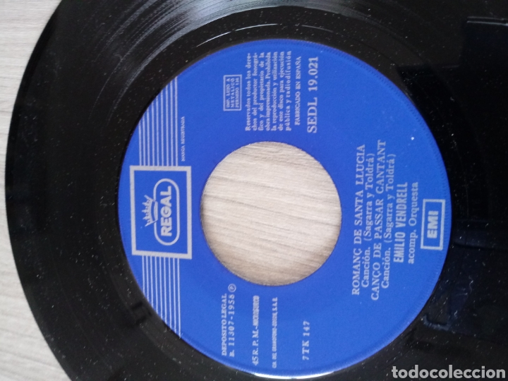 Discos de vinilo: Single Emilio Vendrell.EMI de 1958. - Foto 3