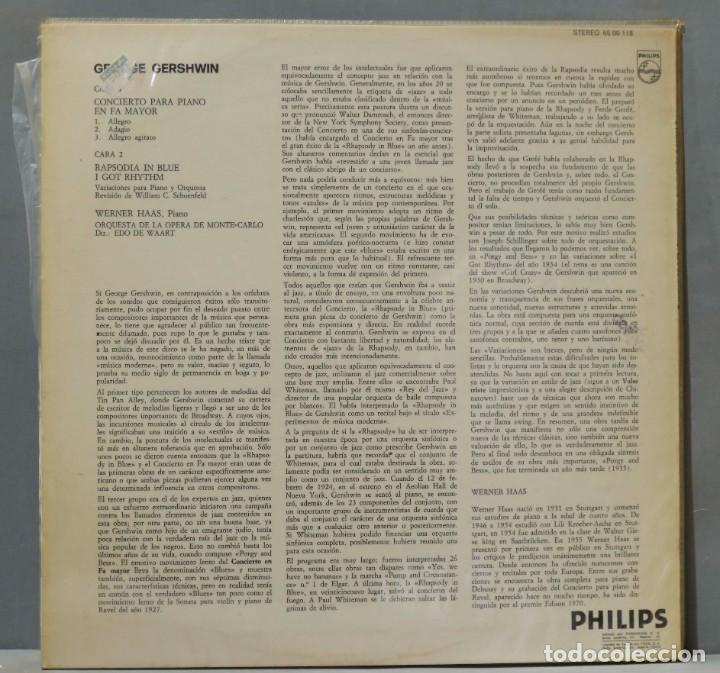 Discos de vinilo: LP. GERSHWIN WERNER. HAAS EDO DE WAART - Foto 2