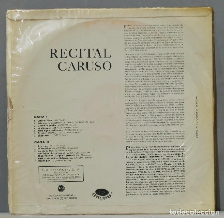 Discos de vinilo: LP. RECITAL CARUSO - Foto 2
