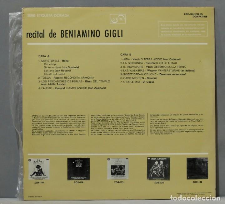 Discos de vinilo: LP. BENIAMINO GIGLI - Foto 2