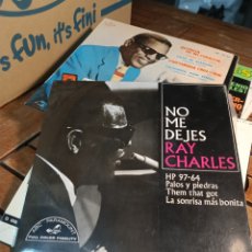Discos de vinilo: RAY CHARLES EP DON´T SET ME FREE / STICKS AND STONES / THEM THAT GOT / THE BRIGHTEST SMILE IN TOWN. Lote 360946280