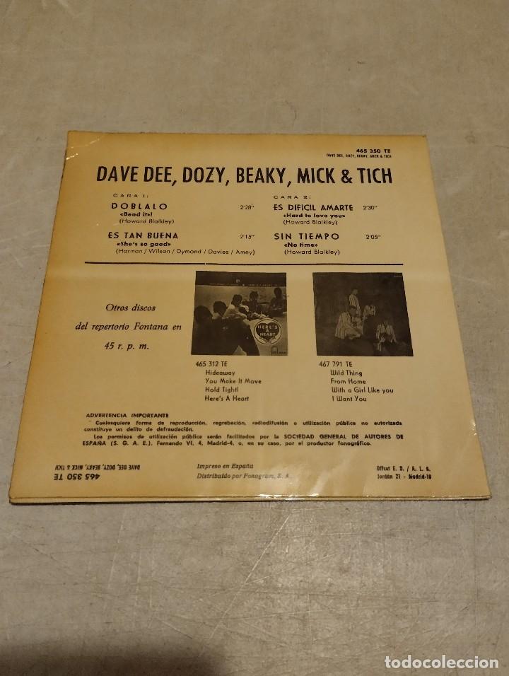 Discos de vinilo: Dave Dee Dozy Beaky Mick & Tich EP Bend It D&oacute;blalo +3 Esp.1966 - Foto 2