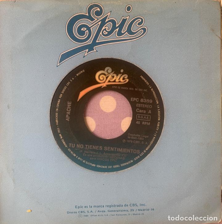 Discos de vinilo: Apache Tu no tienes Sentimientos - Foto 1