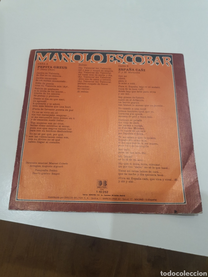 Discos de vinilo: Disco manolo escobar Espa&ntilde;a ca&ntilde;i - Foto 2