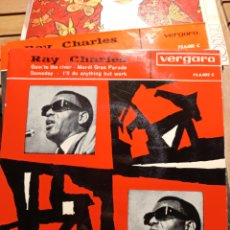 Discos de vinilo: RAY CHARLES GOIN TO THE RIVER VERGARA 1963. SINGLE EP JAZZ MARDI GRAS PARADE SOMEDAY ILL DO ANYTHING. Lote 361014125