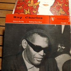 Discos de vinilo: RAY CHARLES VERGARA EP ALONE IN THE CITY ROCKING CHAIR BLUES LOWELL FULSON LINDA HAYES. Lote 361015525