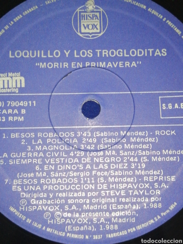 Discos de vinilo: LOQUILLO Y LOS TROGLODITAS - MORIR EN PRIMAVERA - Foto 8