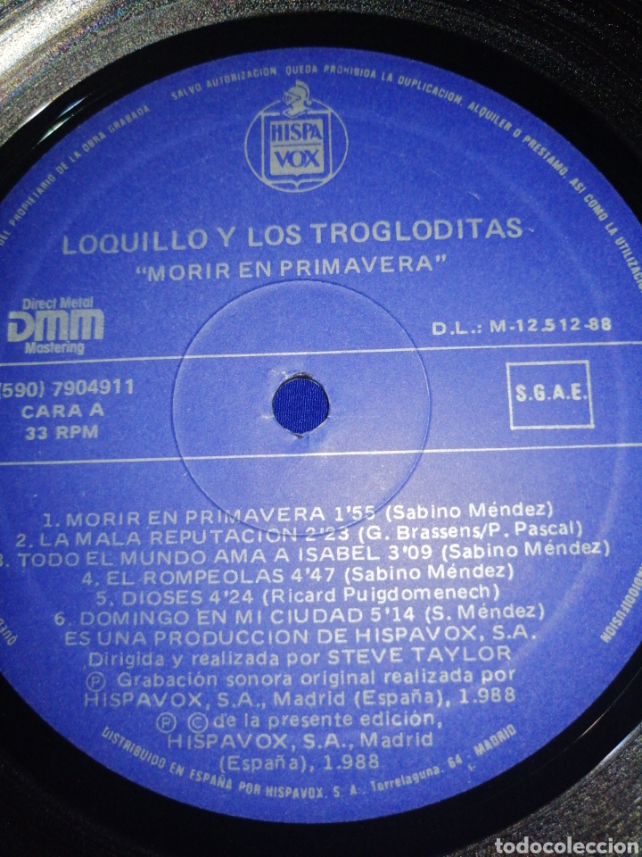 Discos de vinilo: LOQUILLO Y LOS TROGLODITAS - MORIR EN PRIMAVERA - Foto 9