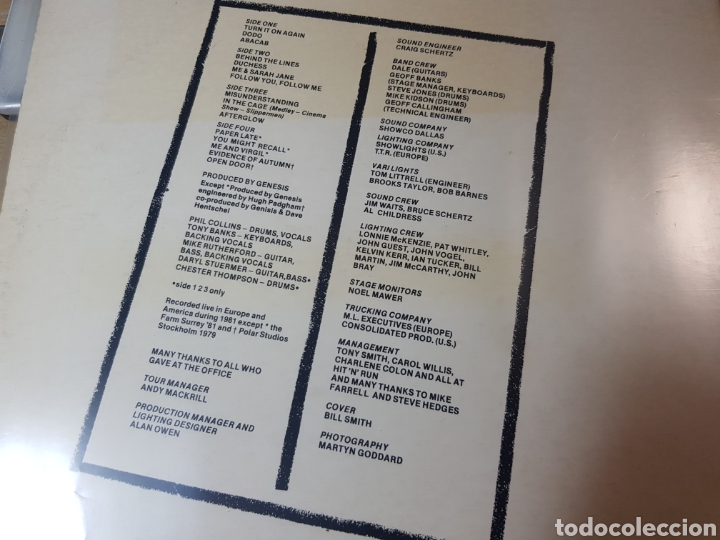 Discos de vinilo: GENESIS THREE SIDES LIVE DOBLE LP EDICION FRANCESA - Foto 2