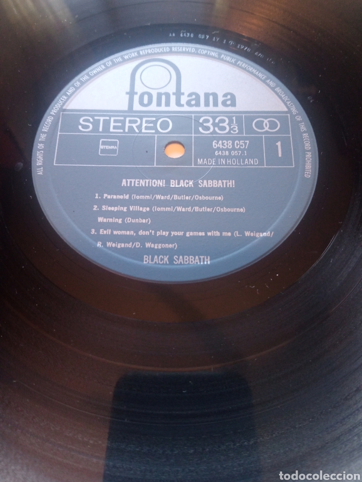 Discos de vinilo: Black Sabbath - Attention! - Foto 3