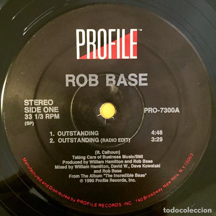 Discos de vinilo: ROB BASE : OUT-STANDING [PROFILE - USA 1990] 12&rdquo; - Foto 3