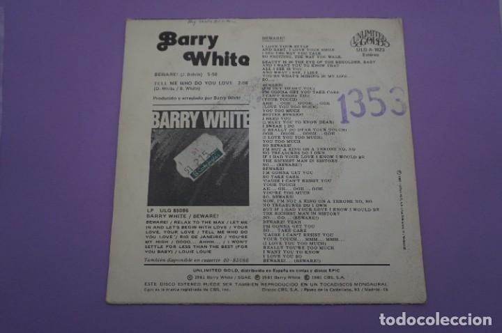 Discos de vinilo: VINILO 7 SINGLE - BARRY WHITE / TEN CUIDADO - Foto 3