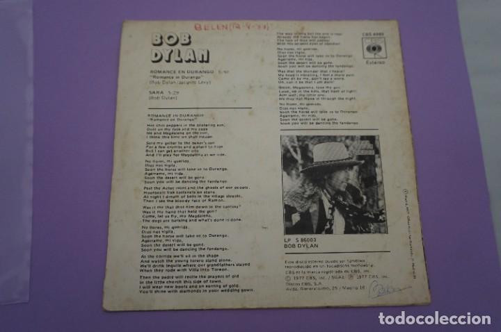 Discos de vinilo: VINILO 7 SINGLE - BOB DYLAN / ROMANCE EN DURANGO - Foto 3