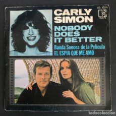 Discos de vinilo: CARLY SIMON - NOBODY DOES IT BETTER - SINGLE 1977 - ELEKTRA. Lote 361384710