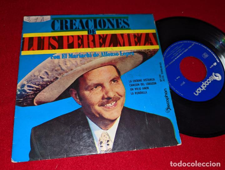 Discos de vinilo: MARIACHI ALFONSO LOPEZ La enorme distancia/Cancion del corazon +2 EP 7'' 1963 ESPA&Ntilde;A LUIS PEREZ MEZA