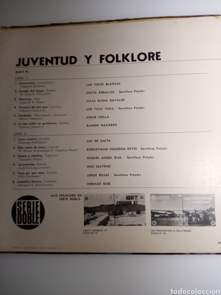 Discos de vinilo: Juventud y Folklore. Doble L - Foto 3