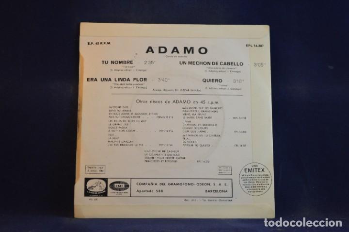 Discos de vinilo: ADAMO - TU NOMBRE + 3 - EP - Foto 2
