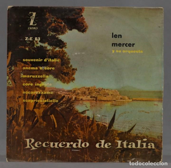 Discos de vinilo: EP. LEN MERCER. RECUERDO DE ITALIA - Foto 1
