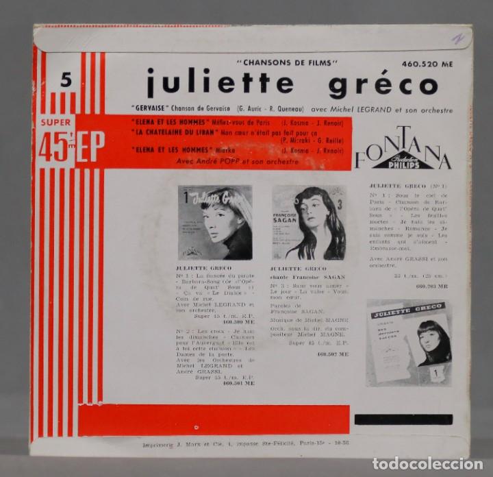Discos de vinilo: EP. Juliette Gr&eacute;co &ndash; 5 - Chansons De Films - Foto 2