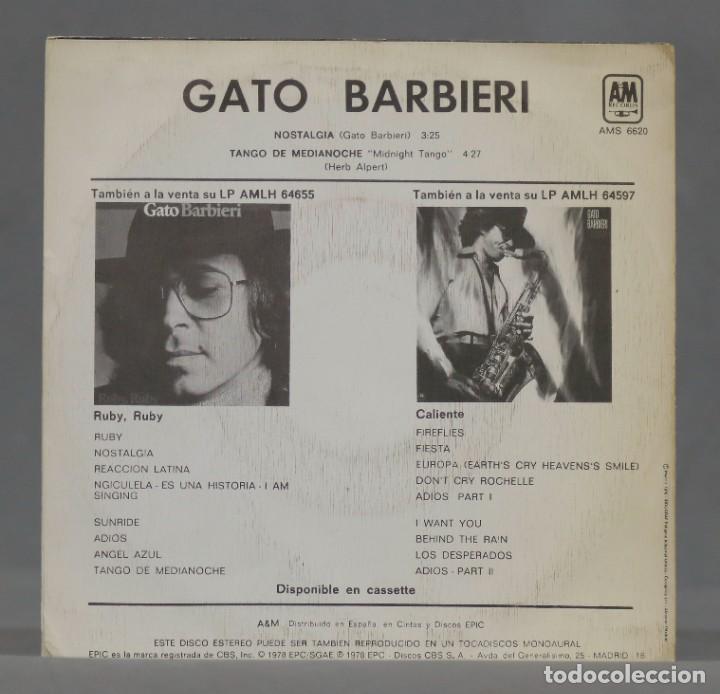 Discos de vinilo: SINGLE. Gato Barbieri &ndash; Nostalgia - Foto 2