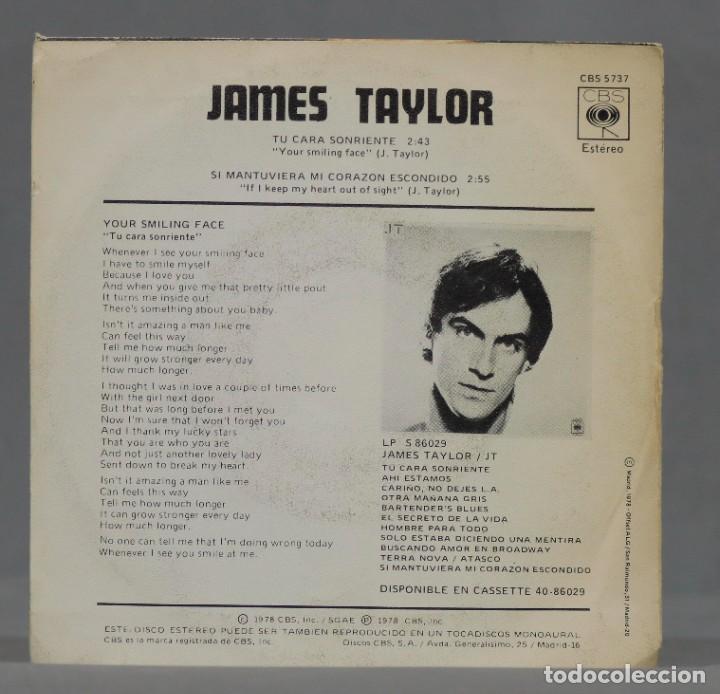 Discos de vinilo: SINGLE. James Taylor &ndash; Tu Cara Sonriente - Foto 2