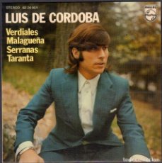 Discos de vinil: LUIS DE CORDOBA - VERDIALES, MALAGUEÑA, SERRANAS.../ EP PHILIPS 1973 / BUEN ESTADO RF-6204. Lote 361612065