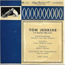 Discos de vinilo: TOM JENKINS Y LA ORQUESTA PALM COURT - FASCINACION +3 - ODEON - 50'S. Lote 361670745