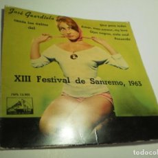 Disques de vinyle: SINGLE JOSÉ GUARDIOLA. UNO PARA TODAS. AMOR. OJOS NEGROS. RECUERDA. EMI 1963 (BUEN ESTADO). Lote 361704985