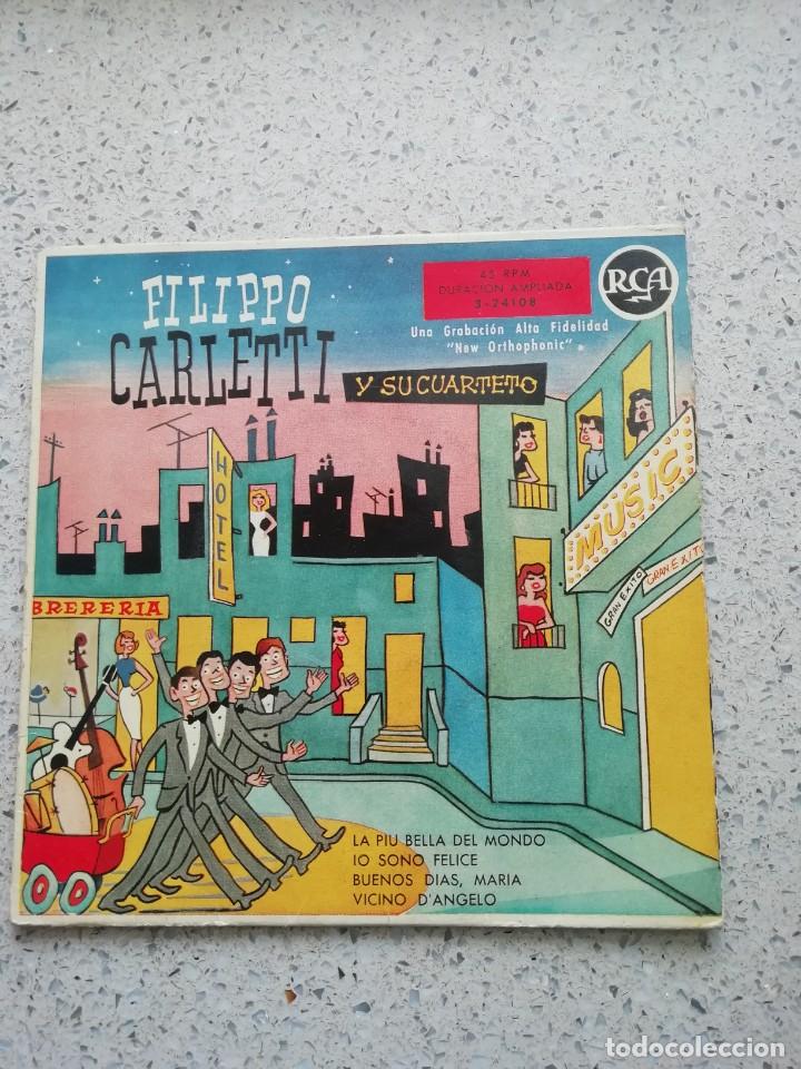 Discos de vinilo: Single Filippo carletti y su cuarteto - Foto 1