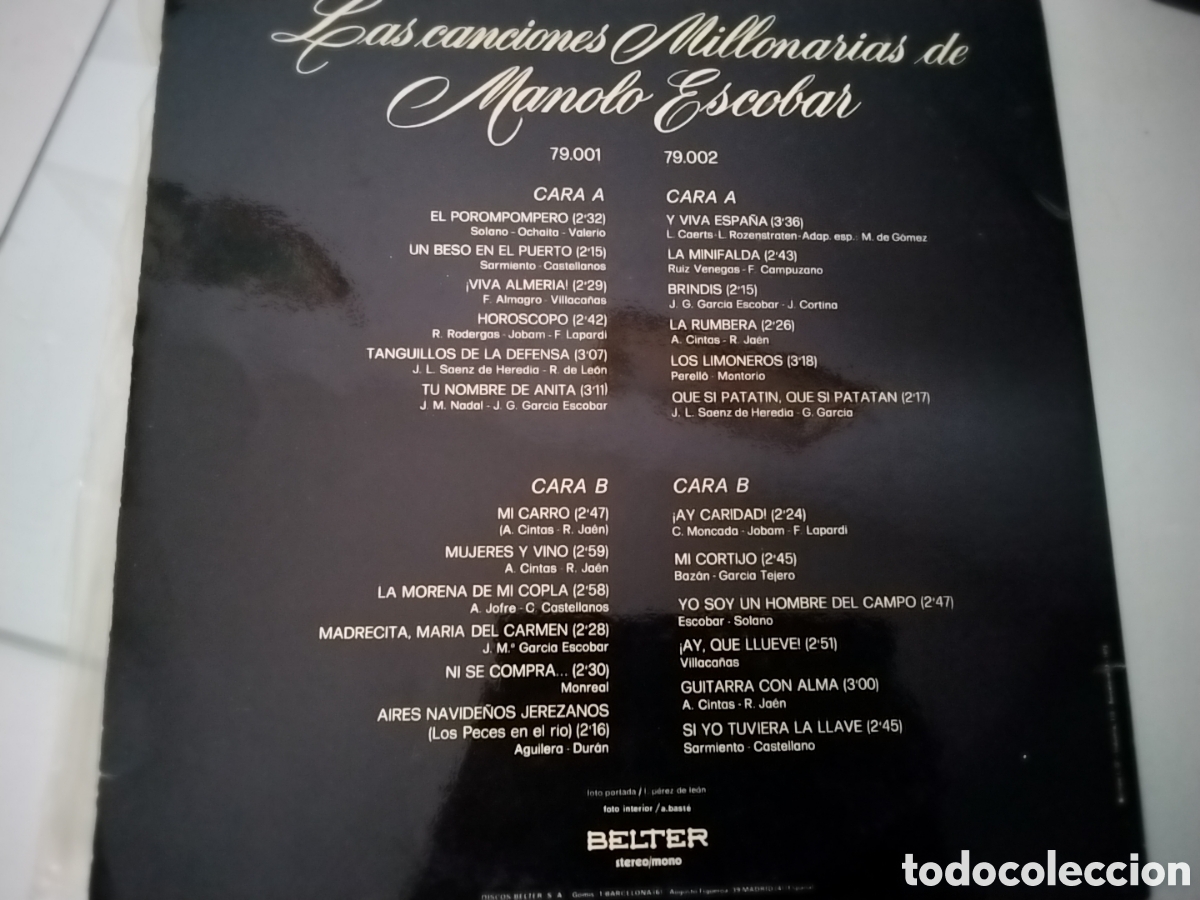 Discos de vinilo: LP Manolo Escobar - Foto 3