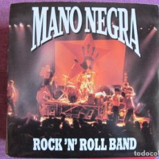 Discos de vinil: MANO NEGRA - ROCK N ROLL BAND / PATCHANKA / EL SUR (UK SINGLE, VIRGIN RECORDS 1990)HOJA PROMOCIONAL. Lote 362168285