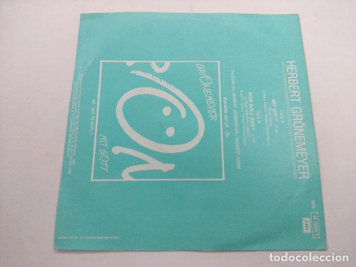 Discos de vinilo: HERBERT GRONEMEYER/MIT GOTT/SINGLE. - Foto 3