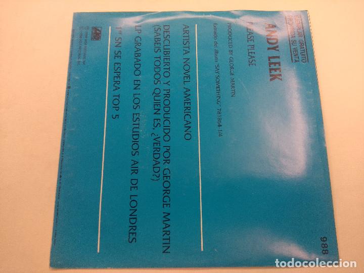 Discos de vinilo: ANDY LEEK/PLEASE PLEASE/SINGLE PROMOCIONAL. - Foto 3