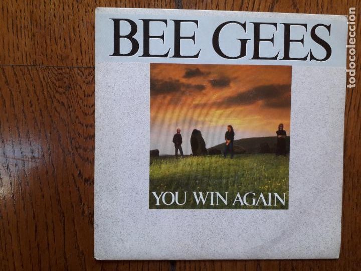 Discos de vinilo: Bee Gees - you win again + backtafunk - Foto 1