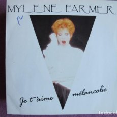 Disques de vinyle: MYLENE FARMER - JE T'AIME MELANCOLIE (TWO VERSIONS) (GERMANY SINGLE, POLYDOR 1991). Lote 362322030